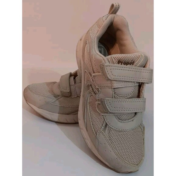 Propet Beige Double Strap Comfort Athletic Shock Absorbing Tennis Shoe - Picture 1 of 16